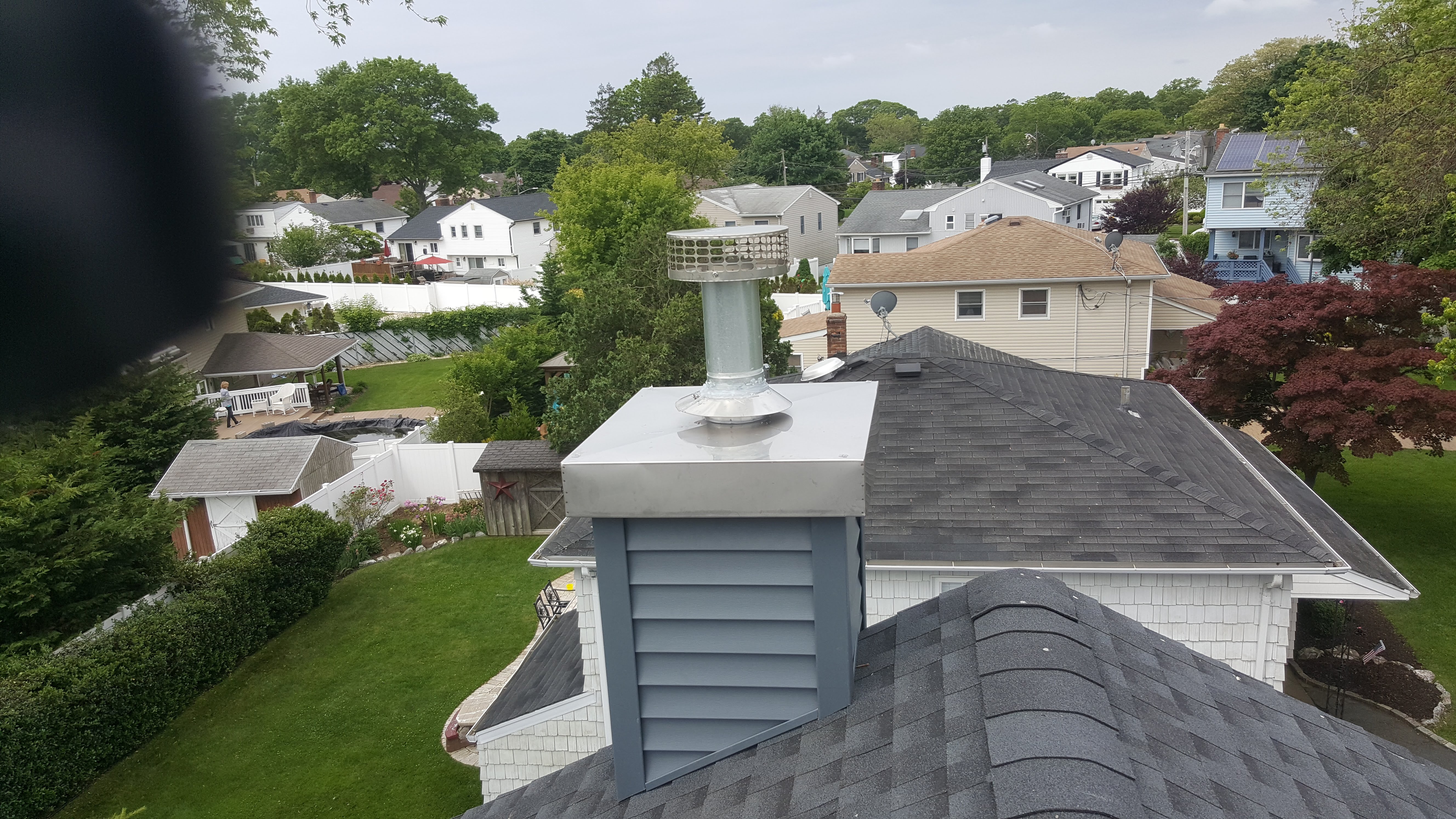 Complete chimney crown rebuild and waterproofing in Manhasset, New York